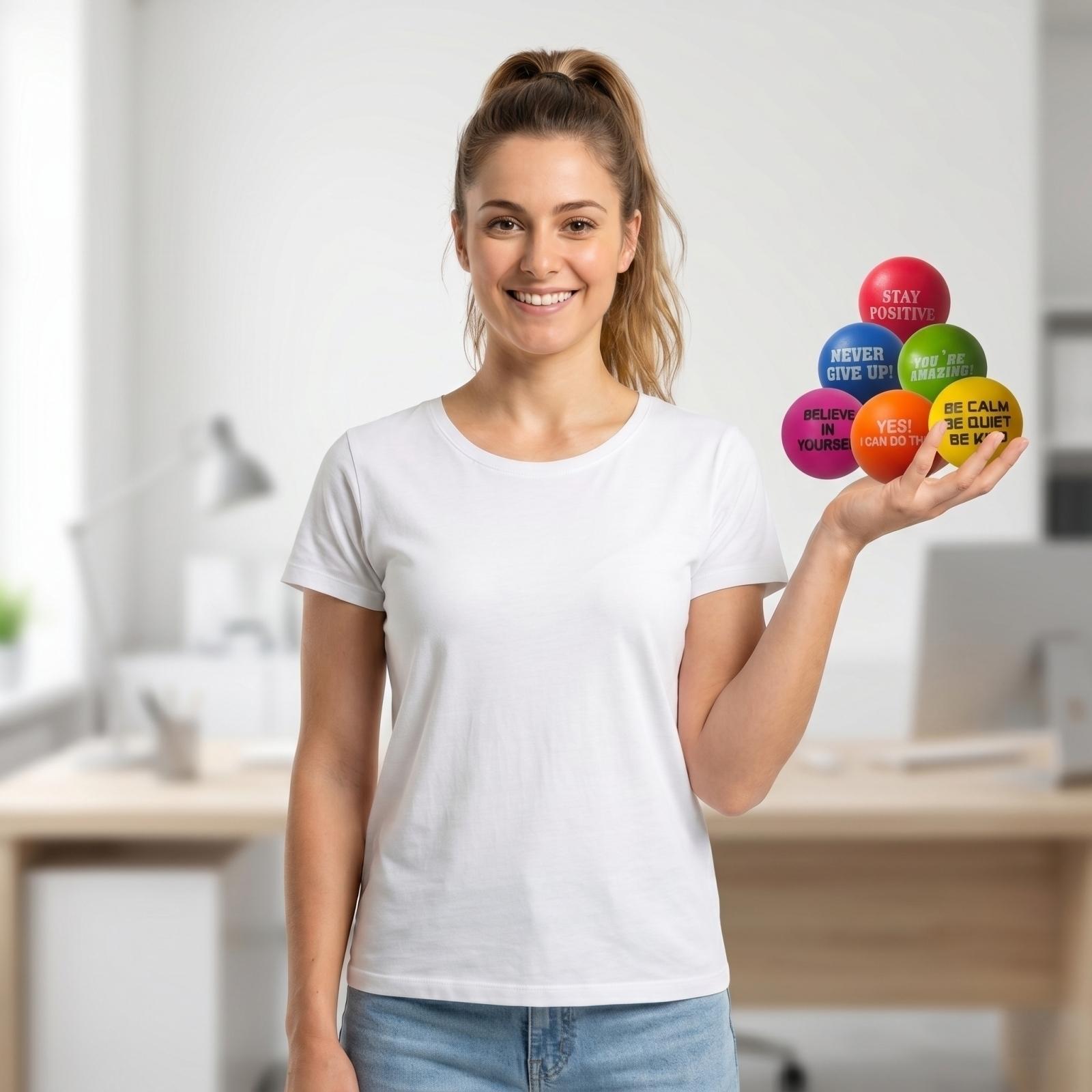 6 Pack Inspirational Stress Balls 4cm Slow Rebound Solid Squeeze Balls for Hand Therapy Grip Strength Exercise and Stress Relief Toys One Size
6 Pack Inspirational Stress Balls 4cm Slow Rebound Solid Squeeze Balls for Hand Therapy Grip Strength Exercise and Stress Relief Toys One Size