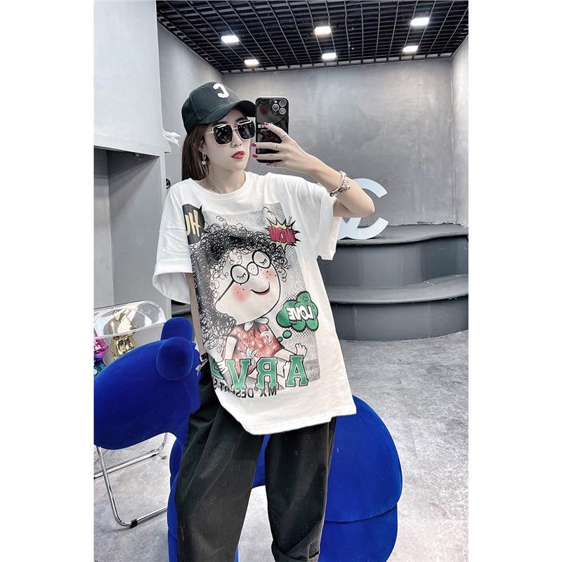 Футболка с коротким рукавом с мультяшным принтом для полных - Летняя, повседневная и универсальная 2XL белый
Футболка с коротким рукавом с мультяшным принтом для полных - Летняя, повседневная и универсальная 2XL белый