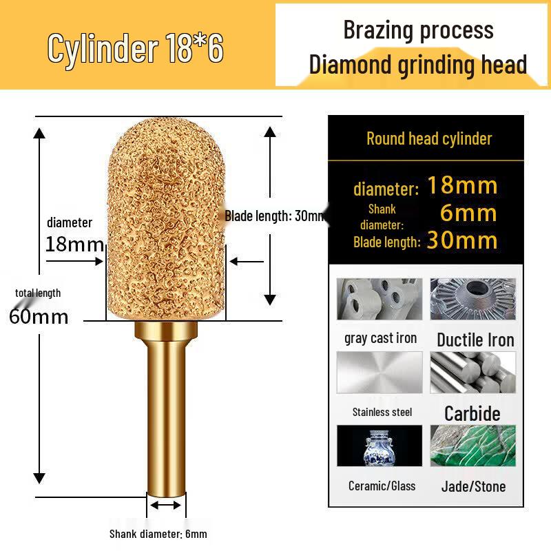 Brazed Diamond Cylindrical Grinding Head
Brazed Diamond Cylindrical Grinding Head