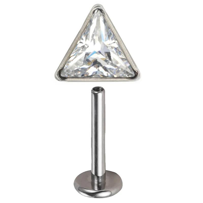 ASTM F136 Titanium EAR PIERC Triangle zirconia Paved Top Threaded Labret Studs Tragus Earrings Lip Tongue Stud Piercing Jewelry 1.2 x6mm
ASTM F136 Titanium EAR PIERC Triangle zirconia Paved Top Threaded Labret Studs Tragus Earrings Lip Tongue Stud Piercing Jewelry 1.2 x6mm