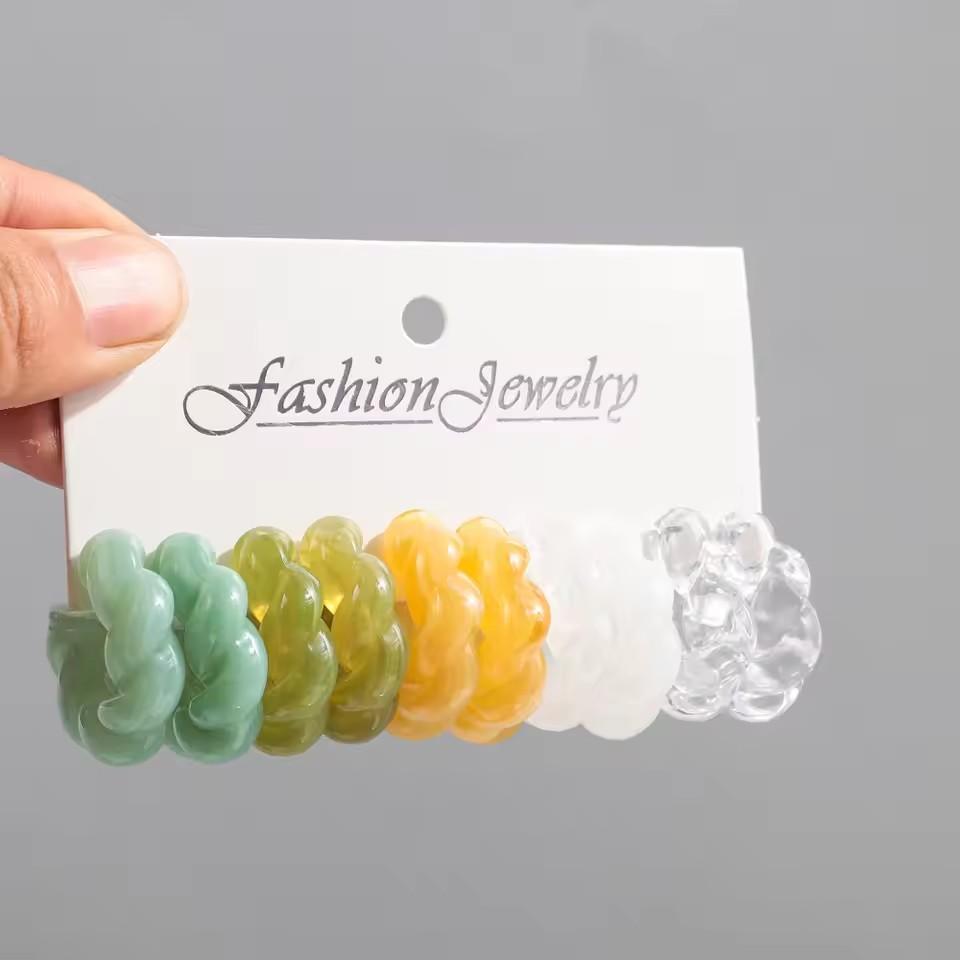 10Pcs/Set Twisted C-Shaped Acrylic Earring Hoops Retro Multicolor Resin Geometric Ear Stud for Women Jewelry Set Birthday Gifts
10Pcs/Set Twisted C-Shaped Acrylic Earring Hoops Retro Multicolor Resin Geometric Ear Stud for Women Jewelry Set Birthday Gifts
