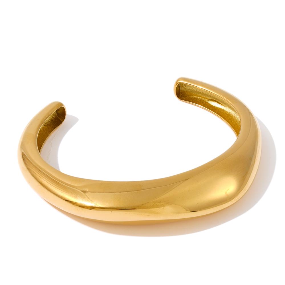 Yhpup 63mm High Quality Stainless Steel Texture Cuff Bracelet Bangle 18K Golden Plated Wrist Casting Fashion Statement Jewelry
Yhpup 63mm High Quality Stainless Steel Texture Cuff Bracelet Bangle 18K Golden Plated Wrist Casting Fashion Statement Jewelry