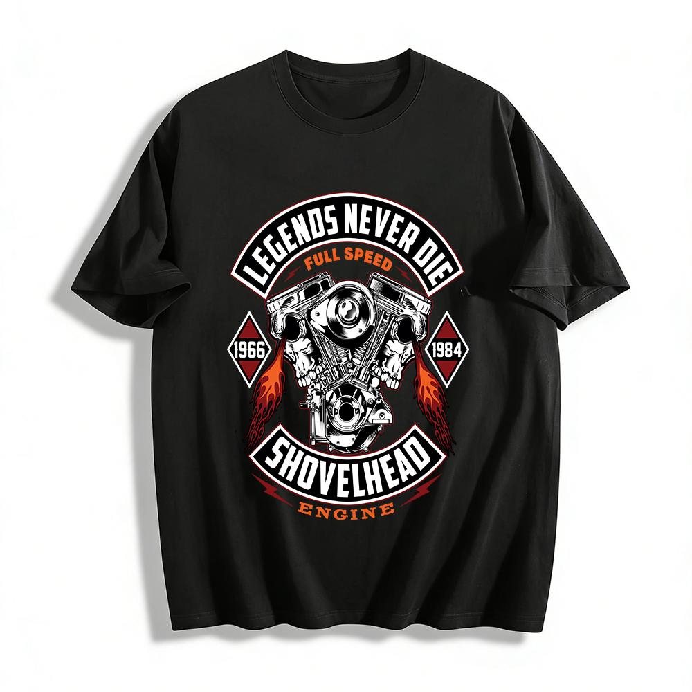 Shovelhead Engine Skull Print Vintage Biker Tee Legends Never Die Pure cotton T-shirt XXS
Shovelhead Engine Skull Print Vintage Biker Tee Legends Never Die Pure cotton T-shirt XXS