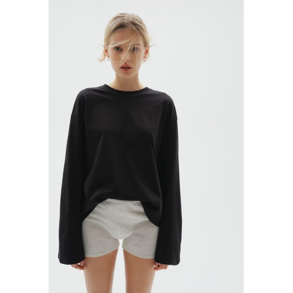 H M Long Sleeve Cotton Top Black
H M Long Sleeve Cotton Top Black
