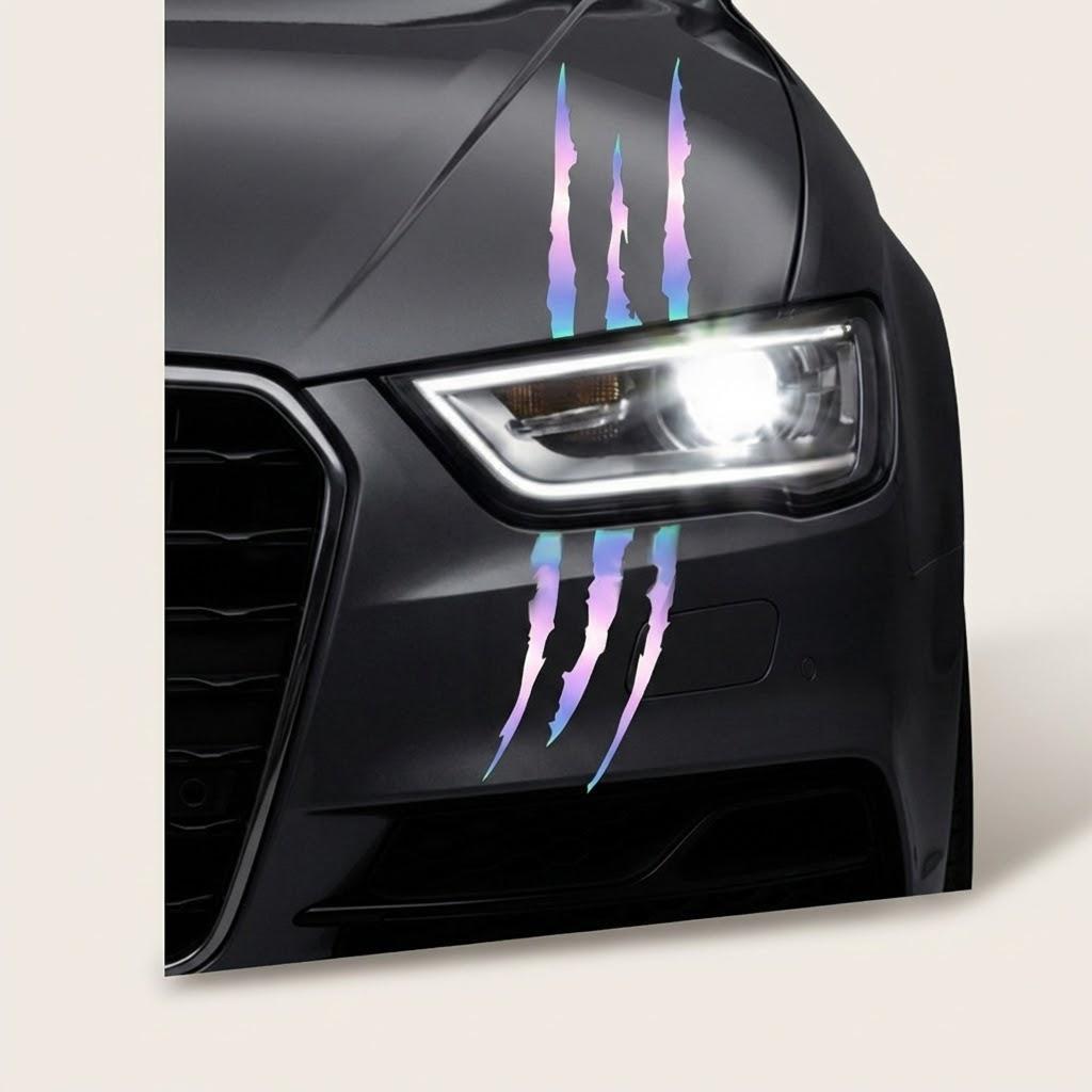 Auto Car Sticker Reflective Monster Claw Scratch Stripe Marks Headlight Decal Car Decoration Accessories різнокольоровий
Auto Car Sticker Reflective Monster Claw Scratch Stripe Marks Headlight Decal Car Decoration Accessories різнокольоровий