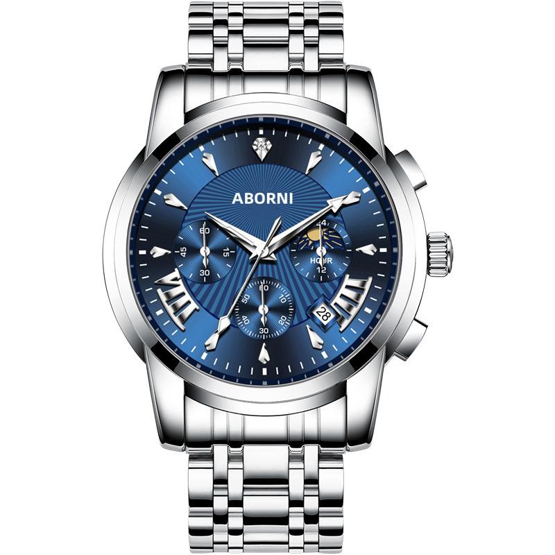 Aborni Fashion Versatile Men S Watch Multifunctional Trend Quartz Watch Steel Belt
Aborni Fashion Versatile Men S Watch Multifunctional Trend Quartz Watch Steel Belt