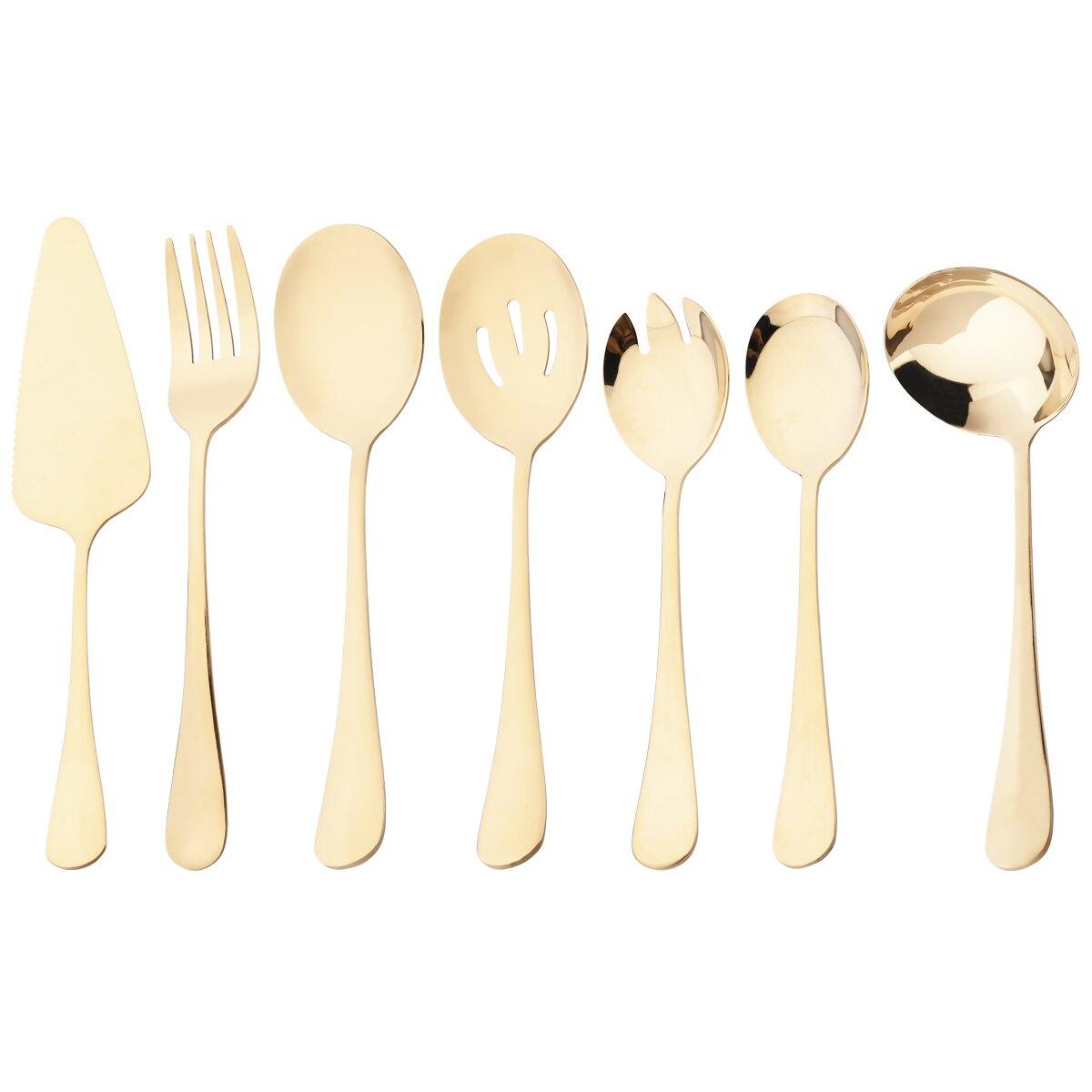 7 шт. золотой набор посуды, посуда из нержавеющей стали, лопаточка для торта, ложка для супа, дуршлаг, ложка, вилка для салата, ложка, набор столовых приборов шампанского
7 шт. золотой набор посуды, посуда из нержавеющей стали, лопаточка для торта, ложка для супа, дуршлаг, ложка, вилка для салата, ложка, набор столовых приборов шампанского