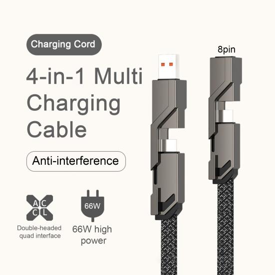 Зарядный кабель Четыре интерфейса Usb Быстрая зарядка 4-в-1 Plug Play Высокоскоростной кабель Pd 66 Вт C для мобильных устройств 100cm
Зарядный кабель Четыре интерфейса Usb Быстрая зарядка 4-в-1 Plug Play Высокоскоростной кабель Pd 66 Вт C для мобильных устройств 100cm