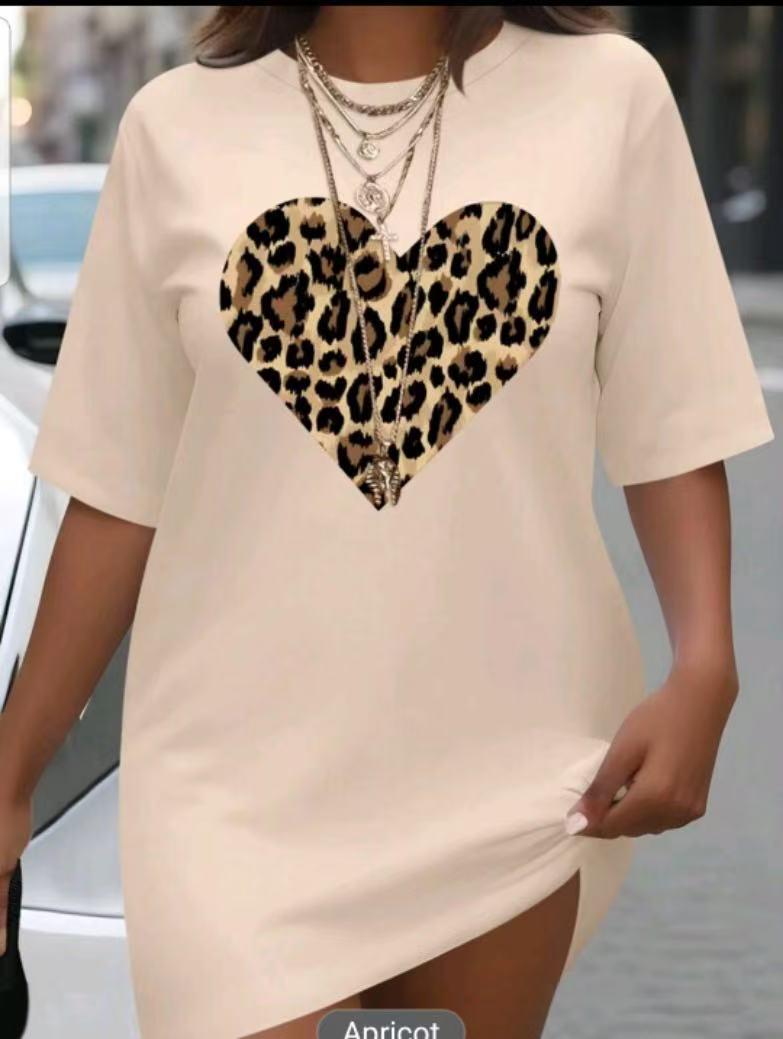 Leopard Print Rose Red Heart Cotton Casual Outerwear - Age-Reducing, Loose, Slimming, Comfortable Round Neck Short Sleeve L
Leopard Print Rose Red Heart Cotton Casual Outerwear - Age-Reducing, Loose, Slimming, Comfortable Round Neck Short Sleeve L