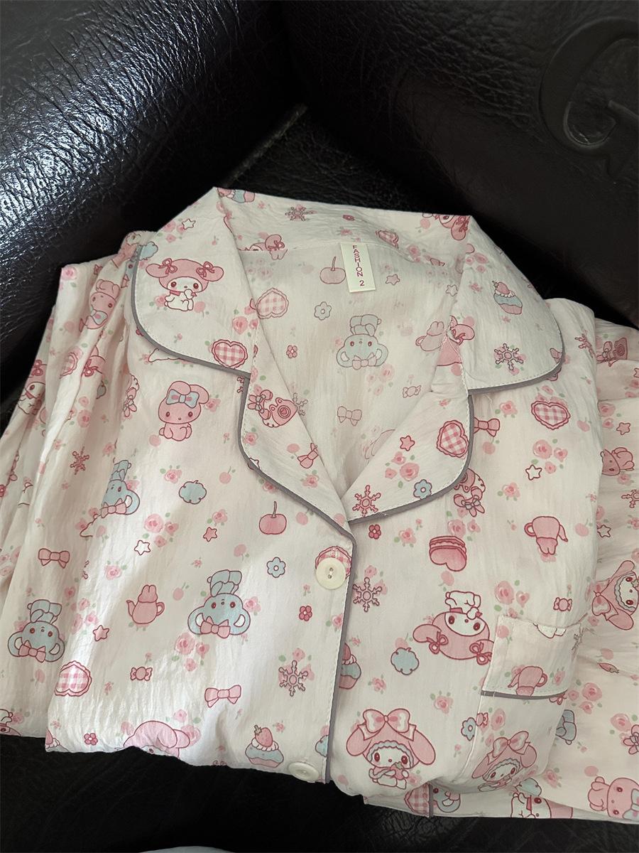 Japanese princess style Melody pajamas women s short-sleeved shorts cardigan two-piece set summer can wear girls loungewear S
Japanese princess style Melody pajamas women s short-sleeved shorts cardigan two-piece set summer can wear girls loungewear S