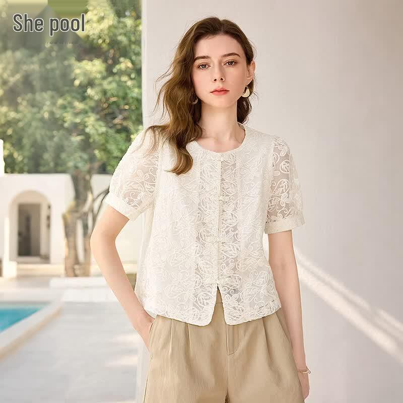Women s Lace Embroidery Short Puff Sleeve Blouse M
Women s Lace Embroidery Short Puff Sleeve Blouse M