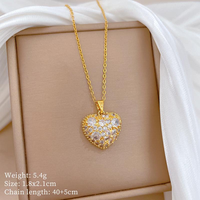 Romantic Zircon Love Heart Pendant Necklace for Women Girls Sweet Flower Heart Stainless Steel Chain Jewelry Accessory Gifts
Romantic Zircon Love Heart Pendant Necklace for Women Girls Sweet Flower Heart Stainless Steel Chain Jewelry Accessory Gifts