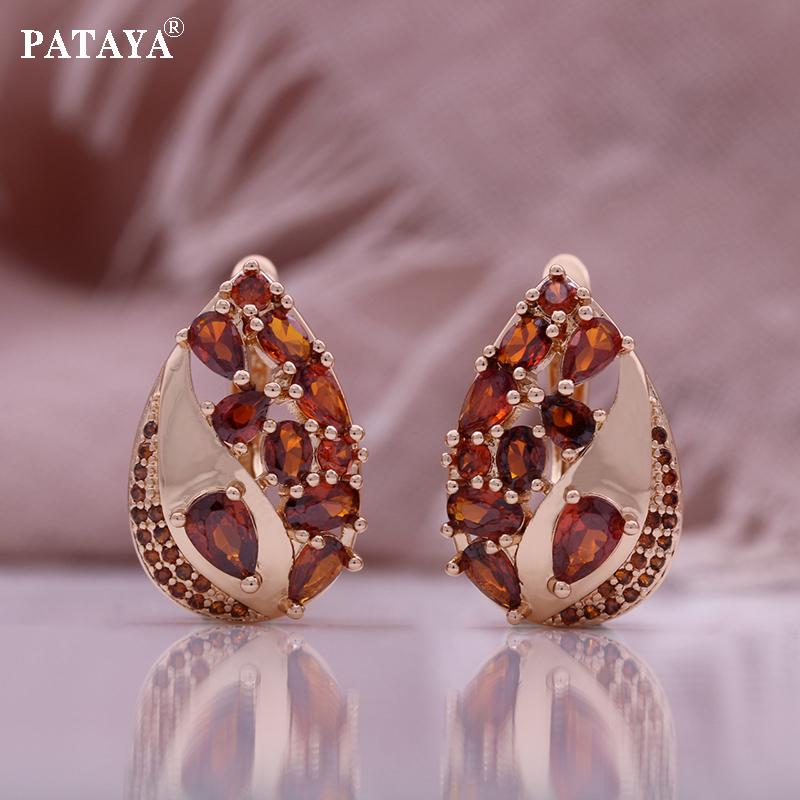 PATAYA Серьги-капельки цвета розового золота с красным искусственным цирконом
PATAYA Серьги-капельки цвета розового золота с красным искусственным цирконом