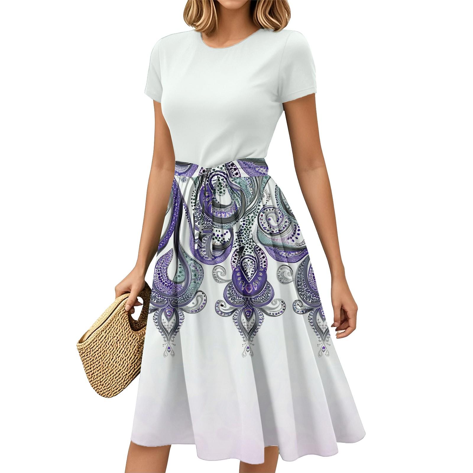 Женская мода Повседневный пояс С коротким рукавом Круглый вырез Геометрический принт Сплайсинг Элегантные платья с темпераментом XL белый
Женская мода Повседневный пояс С коротким рукавом Круглый вырез Геометрический принт Сплайсинг Элегантные платья с темпераментом XL белый