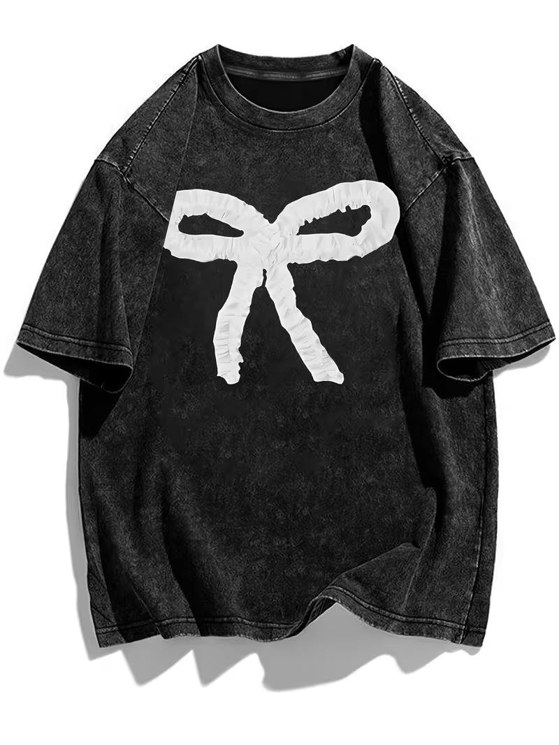 Vintage Washed White Bow Graphic TShirt Coquette Minimalist Print Casual Short Sleeve Soft Loose Kawaii Streetwear Unisex Top S
Vintage Washed White Bow Graphic TShirt Coquette Minimalist Print Casual Short Sleeve Soft Loose Kawaii Streetwear Unisex Top S