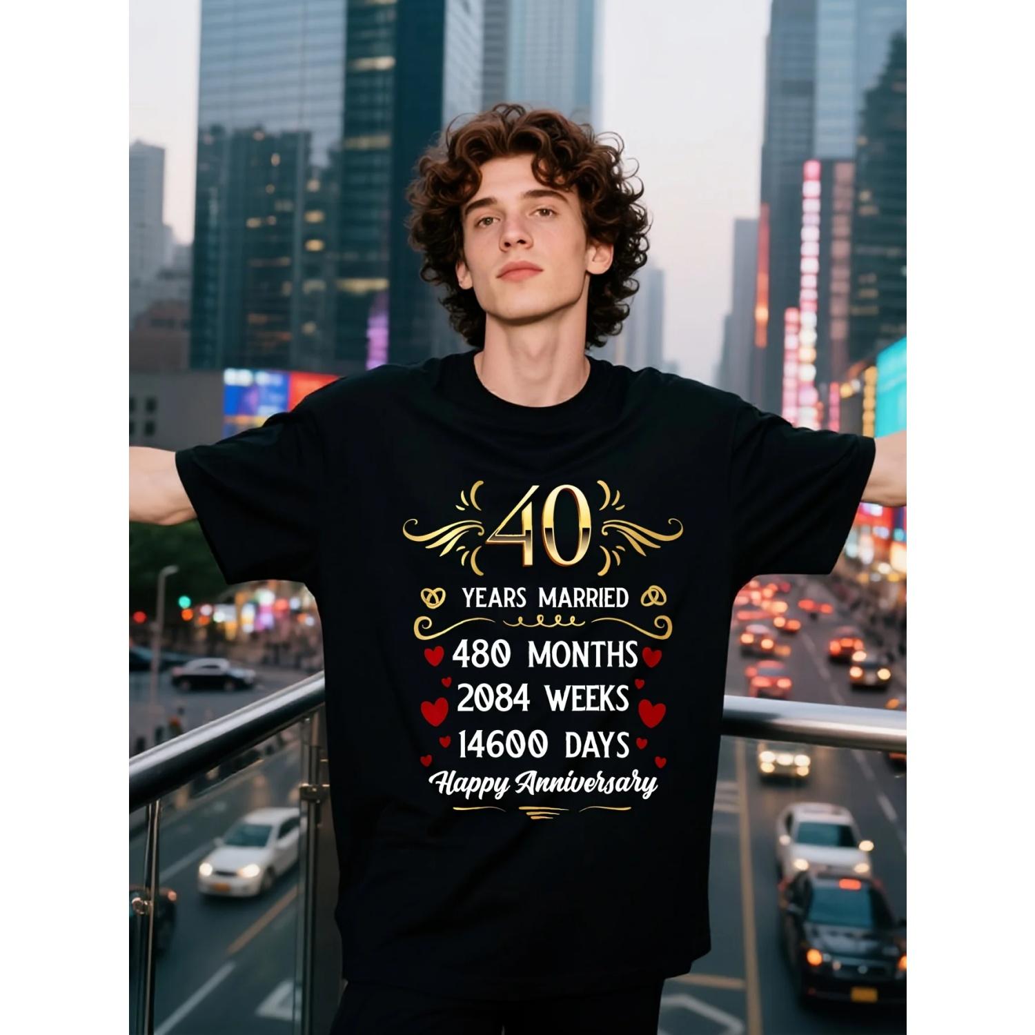 Men s 40th Anniversary Wedding Commemorative T-shirt, Gold Wedding Ring and Heart Design, 40 Year Wedding Couple s Shirt S чёрный
Men s 40th Anniversary Wedding Commemorative T-shirt, Gold Wedding Ring and Heart Design, 40 Year Wedding Couple s Shirt S чёрный