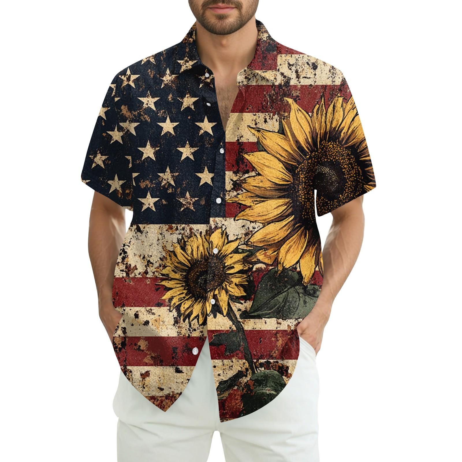 Мужская повседневная рубашка с короткими рукавами и принтом «День независимости» XL жёлтый
Мужская повседневная рубашка с короткими рукавами и принтом «День независимости» XL жёлтый