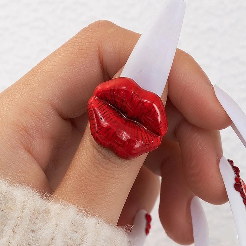 Кольца цвета серебра Геометрическое кольцо в панк-стиле Забавное кольцо для пальца в форме красных губ Женщины красный
Кольца цвета серебра Геометрическое кольцо в панк-стиле Забавное кольцо для пальца в форме красных губ Женщины красный