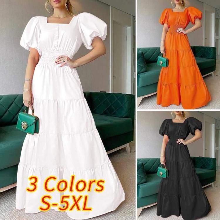2025 Summer Women Puff Sleeve Maxi Sundress Square Neck Casual Beach Dress S оранжевый
2025 Summer Women Puff Sleeve Maxi Sundress Square Neck Casual Beach Dress S оранжевый