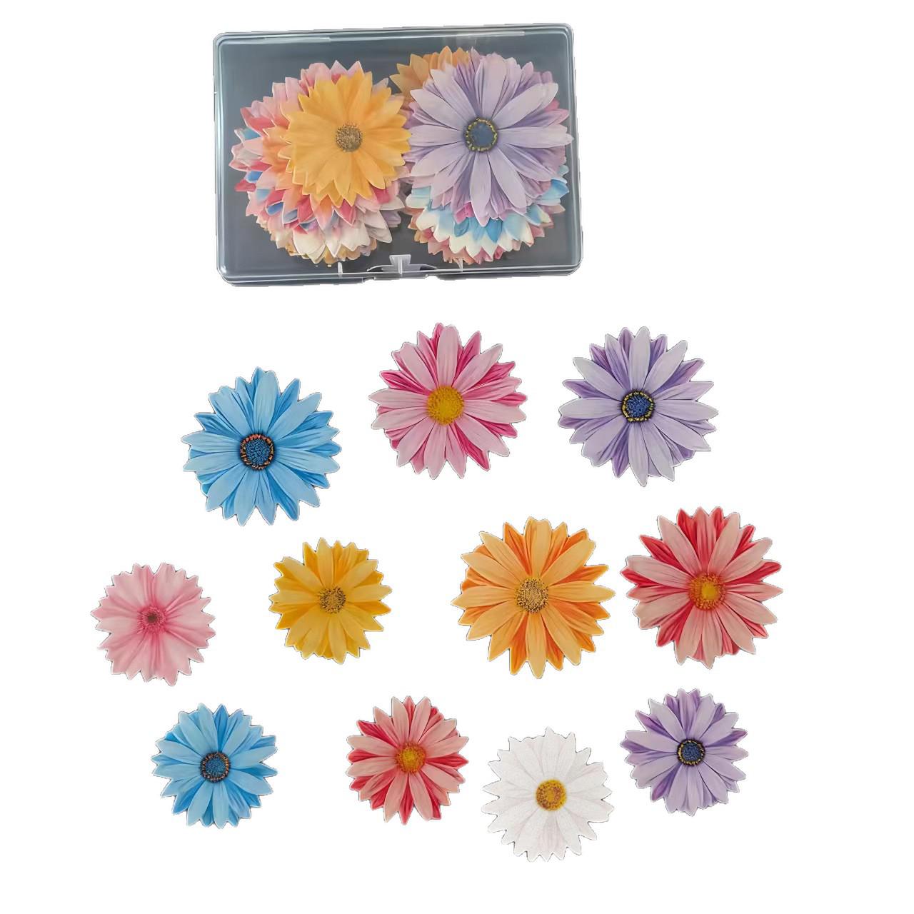 Їстівні квіти-ромашки з рисового паперу для тортів і десертів
Їстівні квіти-ромашки з рисового паперу для тортів і десертів