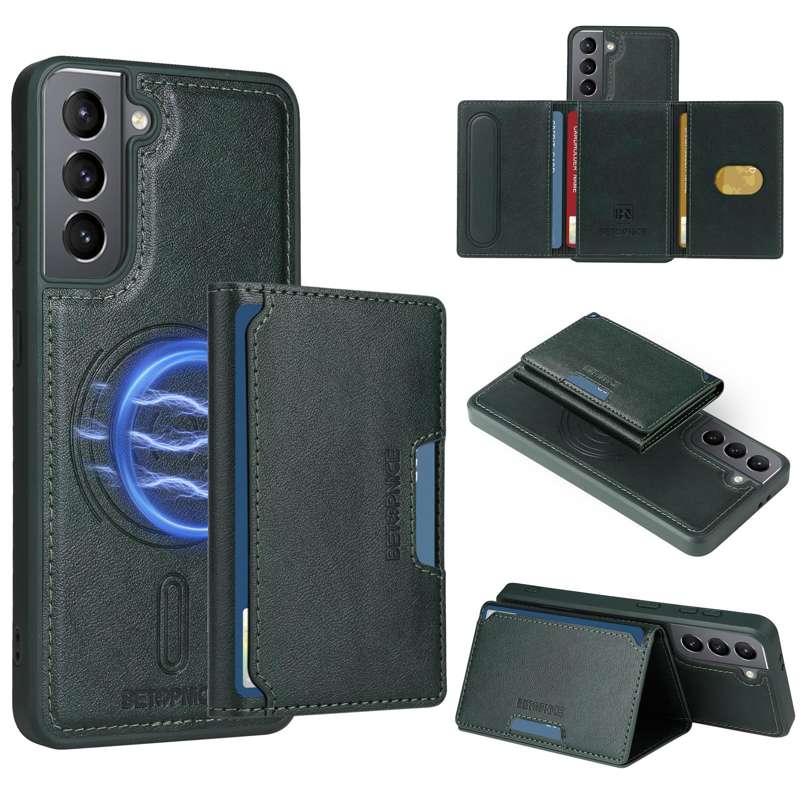 For Samsung Galaxy S21 5G Magnetic Case BETOPNICE Leather Phone Cover Kickstand with Detachable Card Bag Green
For Samsung Galaxy S21 5G Magnetic Case BETOPNICE Leather Phone Cover Kickstand with Detachable Card Bag Green