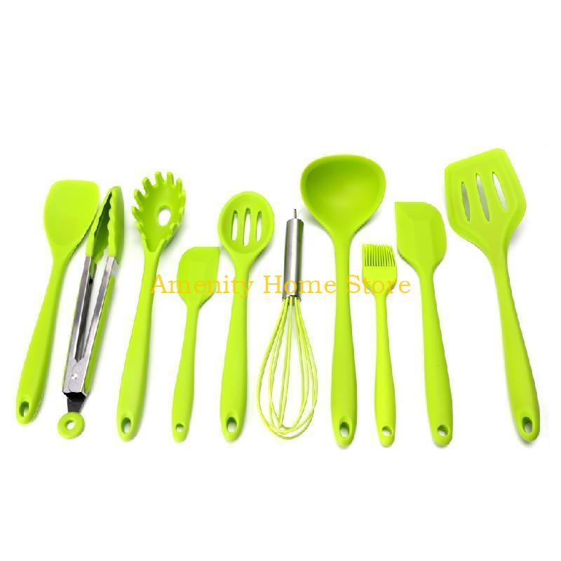 F26C 10Pcs Heat Resitant Non-stick Silicone Kitchen Utensils Set Cooking Bake Tool зелёный
F26C 10Pcs Heat Resitant Non-stick Silicone Kitchen Utensils Set Cooking Bake Tool зелёный