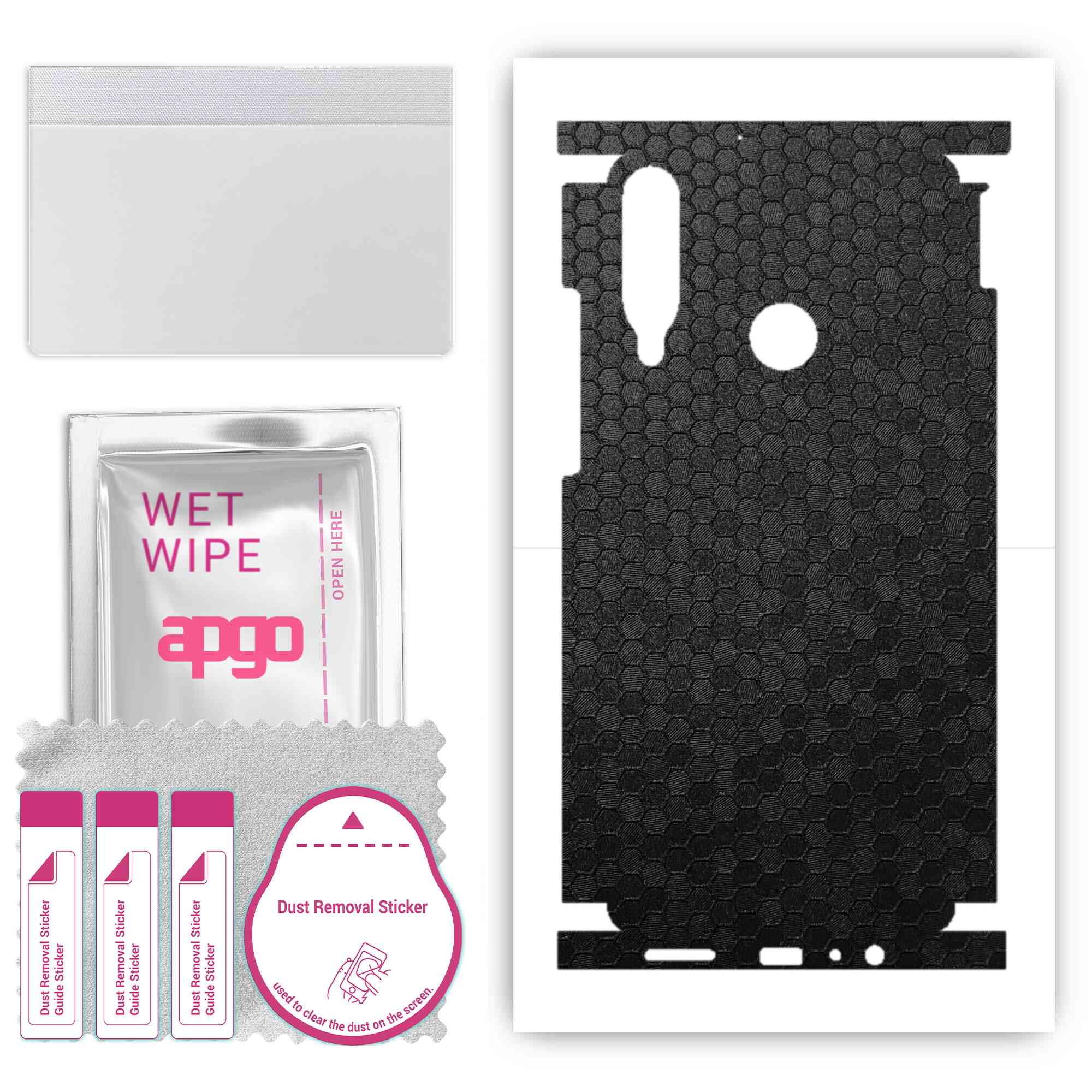 Apgo Protective Skin Sticker for the back+sides compatible with Huawei Y6p, Full Wrap Film, Foil, Vinyl - Pattern Black Honeycomb
Apgo Protective Skin Sticker for the back+sides compatible with Huawei Y6p, Full Wrap Film, Foil, Vinyl - Pattern Black Honeycomb