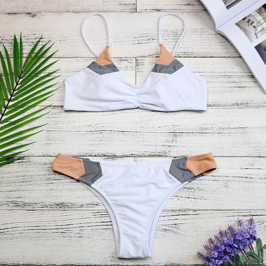 Kadın iki parça takım elbise Mayo Bikini Set banyo String bikini mayo