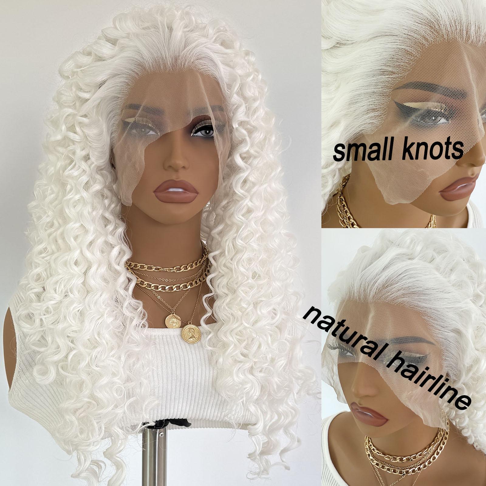AIMEYA Snow White Lace Front Wig for Women 13x4 Synthetic Long Curly Hair Glueless Natural Hairline Cosplay Halloween Wigs (White,26inches)
AIMEYA Snow White Lace Front Wig for Women 13x4 Synthetic Long Curly Hair Glueless Natural Hairline Cosplay Halloween Wigs (White,26inches)