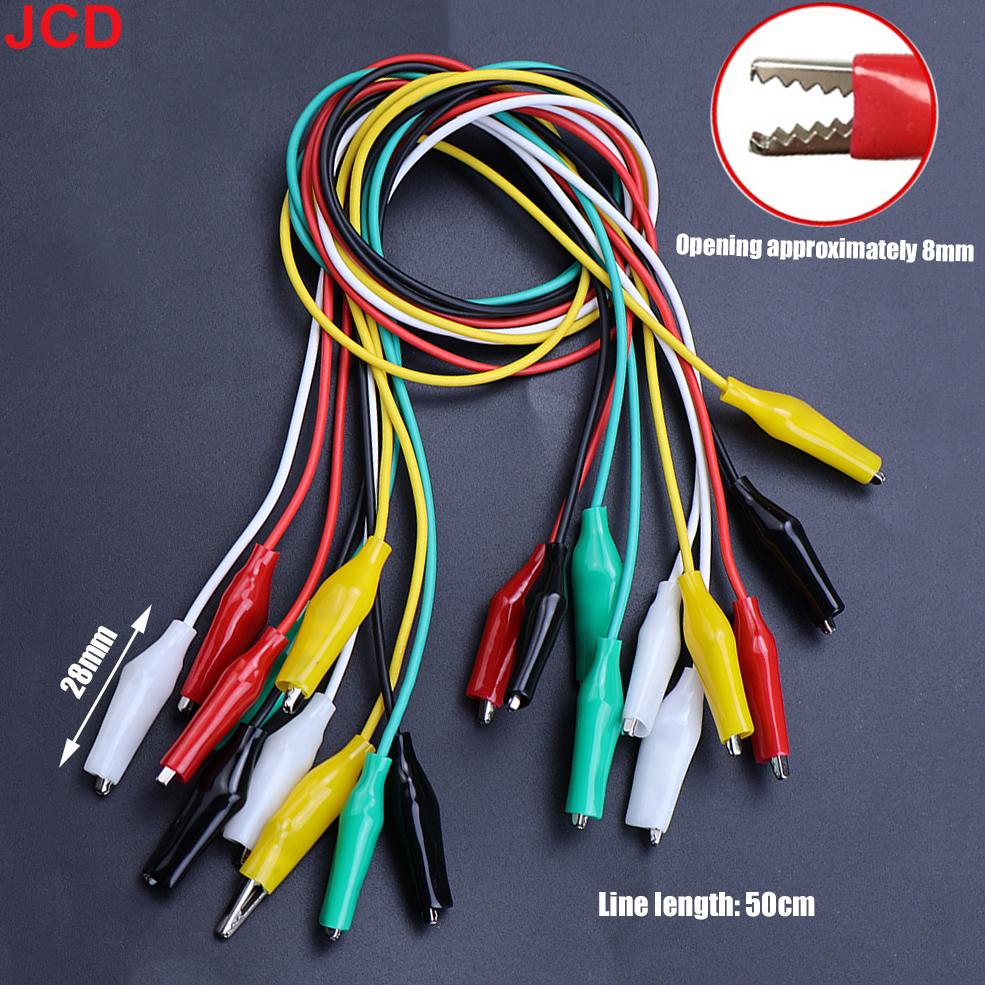 JCD 10PCS Alligator Clips Electrical, 5 Colors Test Leads with Testing Probes Crocodile Jumper Wires Cable with Alligator Clips
JCD 10PCS Alligator Clips Electrical, 5 Colors Test Leads with Testing Probes Crocodile Jumper Wires Cable with Alligator Clips