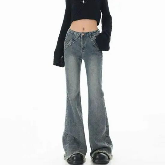 Women’s High Waist Patchwork Flare Jeans - Stretchy Slim Fit, Floor-Length, Horseshoe Design Small
Women’s High Waist Patchwork Flare Jeans - Stretchy Slim Fit, Floor-Length, Horseshoe Design Small