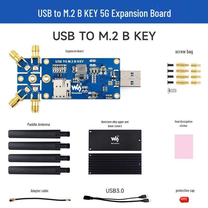 Weixue 5G IoT Module with Four Antennas, USB 3.1, M.2 NGFF Key B Interface
Weixue 5G IoT Module with Four Antennas, USB 3.1, M.2 NGFF Key B Interface