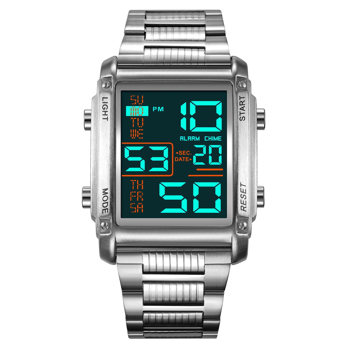 Годинник SKMEI для чоловіків Нове надходження Оригінальний модний спортивний повсякденний цифровий годинник 30 м Водонепроникний нержавіюча сталь Будильник з датою Тижня EL Light Чоловічий наручний годинник
Годинник SKMEI для чоловіків Нове надходження Оригінальний модний спортивний повсякденний цифровий годинник 30 м Водонепроникний нержавіюча сталь Будильник з датою Тижня EL Light Чоловічий наручний годинник