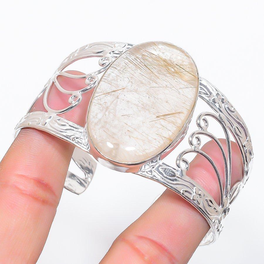 Натуральный Золотистый Рутил Драгоценный Камень Серебро 925 пробы Манжета Браслет Регулируемый j3k38
Натуральный Золотистый Рутил Драгоценный Камень Серебро 925 пробы Манжета Браслет Регулируемый j3k38