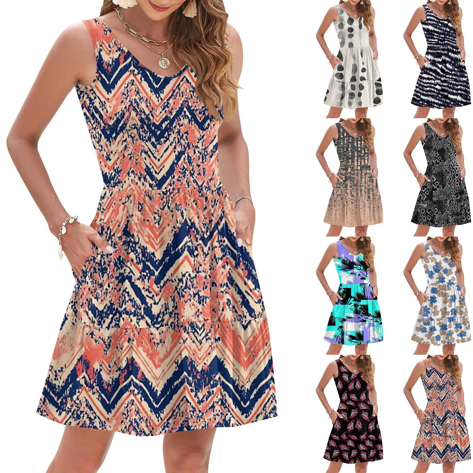 Women s Summer Fashion Casual V-Neck Pleated Stitching Hawaiian Floral Print Sleeveless Pocket Vest Dress M чорний
Women s Summer Fashion Casual V-Neck Pleated Stitching Hawaiian Floral Print Sleeveless Pocket Vest Dress M чорний