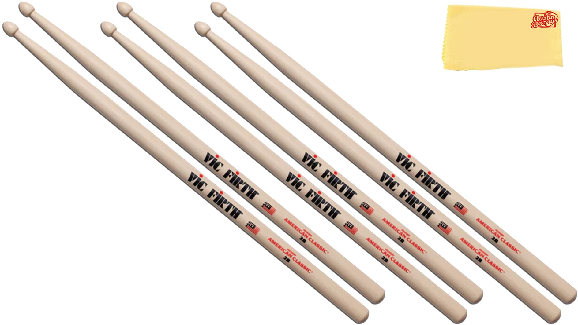 Набор из 3 палочек для барабанов Vic Firth 2B American Classic с полировочной салфеткой Austin Bazaar
Набор из 3 палочек для барабанов Vic Firth 2B American Classic с полировочной салфеткой Austin Bazaar