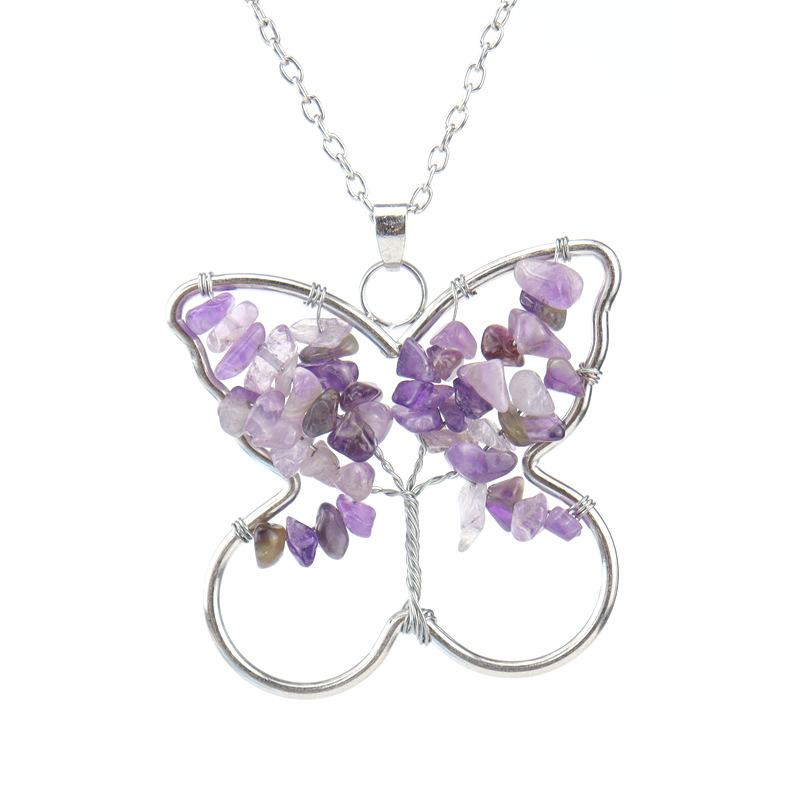 Hand Wrapped Butterfly Tree Of Life Necklace Gravel Crystal Pendant N78 аметист
Hand Wrapped Butterfly Tree Of Life Necklace Gravel Crystal Pendant N78 аметист