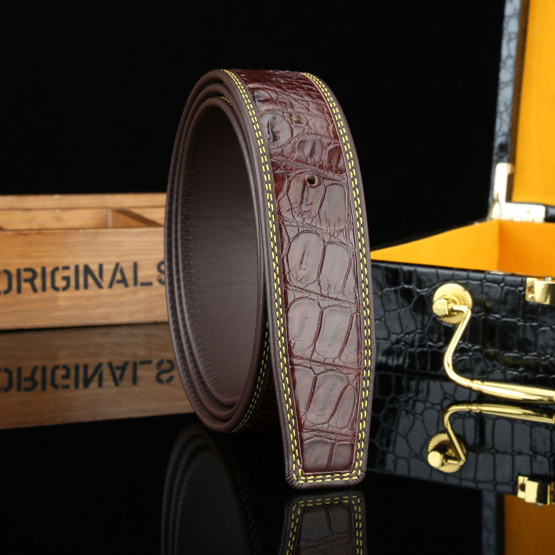 Ремень из натуральной крокодиловой кожи, устойчивый к растяжению, повседневный, универсальный, деловой стиль, ширина 3,8 см 120cm кофейный
Ремень из натуральной крокодиловой кожи, устойчивый к растяжению, повседневный, универсальный, деловой стиль, ширина 3,8 см 120cm кофейный