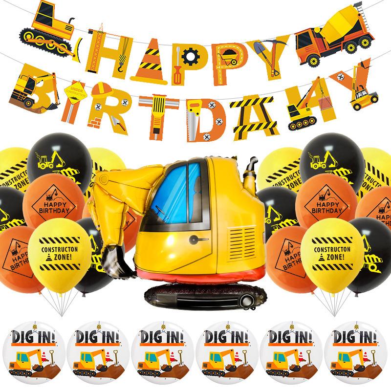 Traffic Construction Vehicle Latex Balloon Pulling Flag Badge Set Birthday Party Decoration Venue Layout 1
Traffic Construction Vehicle Latex Balloon Pulling Flag Badge Set Birthday Party Decoration Venue Layout 1