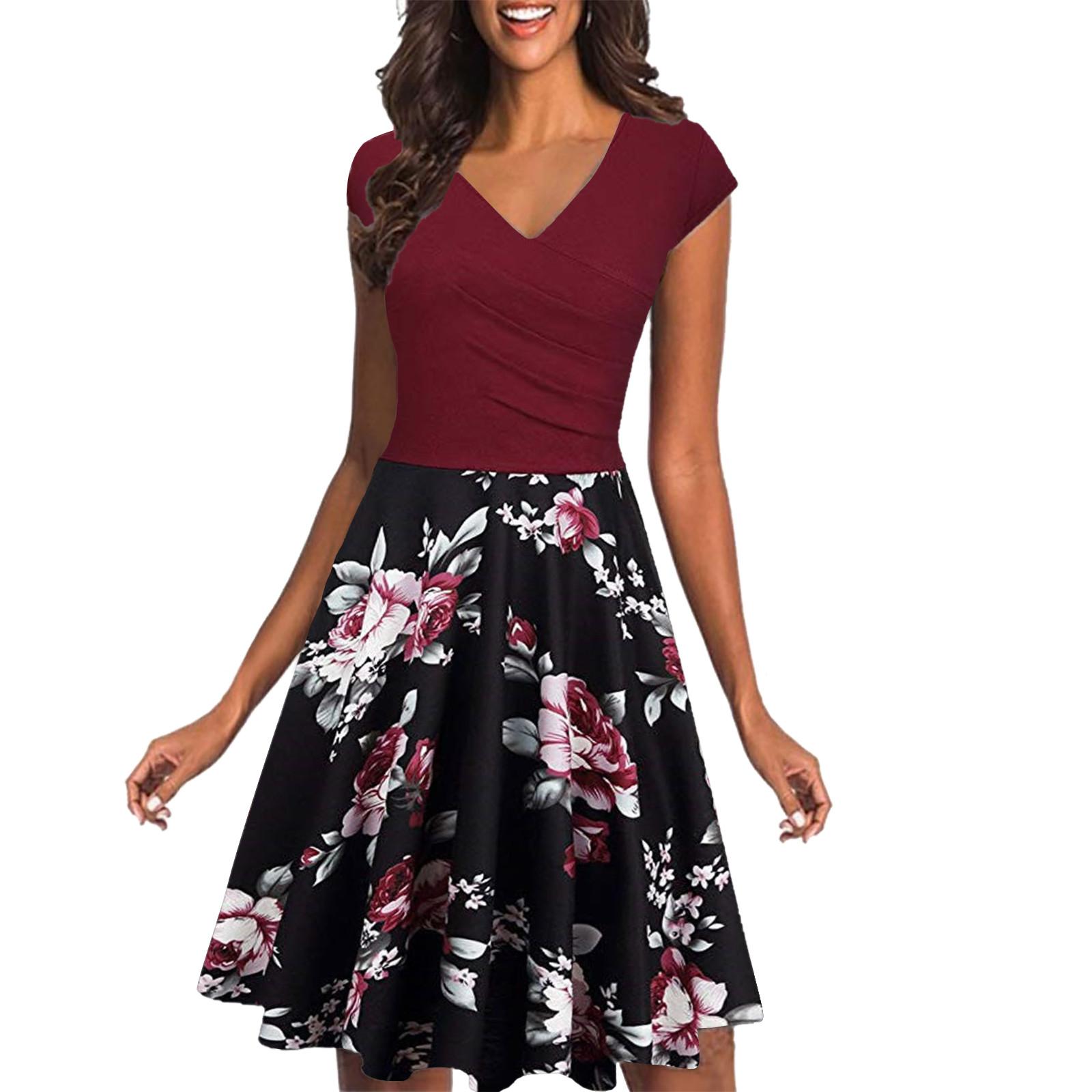 Women s Casual Fashion Print Short Sleeve V-Neck Knee-Length Party Dress XXL червоний
Women s Casual Fashion Print Short Sleeve V-Neck Knee-Length Party Dress XXL червоний