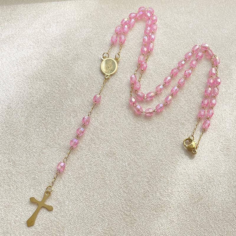 4mm 50cm Y Shape Pink Facted Color Beads Chain Gold Color Stainless Steel Cross Pendant Rosary Necklace Women Girls Jewelry Gift 50cm розовый
4mm 50cm Y Shape Pink Facted Color Beads Chain Gold Color Stainless Steel Cross Pendant Rosary Necklace Women Girls Jewelry Gift 50cm розовый