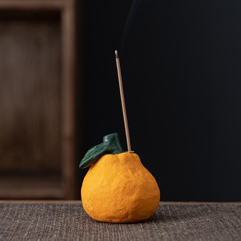 Ceramic Orange Incense Burner for Luck and Prosperity - Small Indoor Incense Holder
Ceramic Orange Incense Burner for Luck and Prosperity - Small Indoor Incense Holder