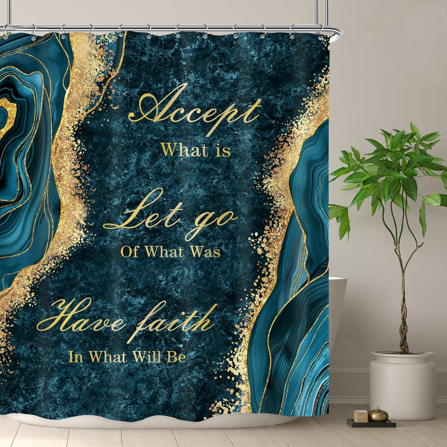 Navy Blue Marble Shower Curtain Inspirational Quotes Abstract Gold Veins Modern Luxury Aesthetic Fluid Ink Texture Waterproof W60H190(CM)-1 Pcs
Navy Blue Marble Shower Curtain Inspirational Quotes Abstract Gold Veins Modern Luxury Aesthetic Fluid Ink Texture Waterproof W60H190(CM)-1 Pcs