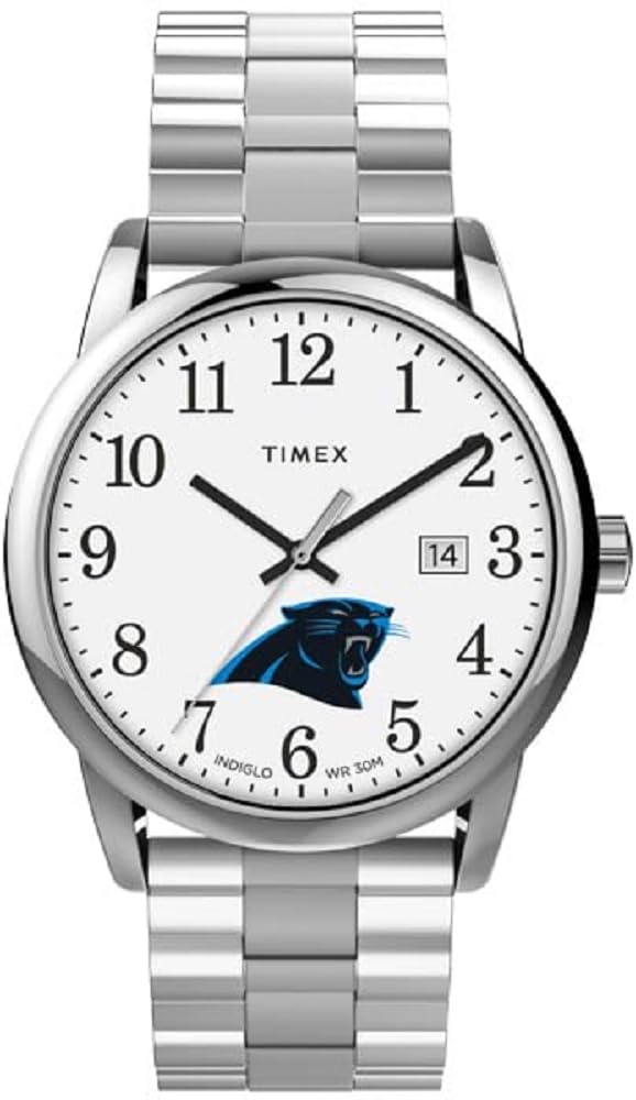 Timex Men s EasyReader 38mm Watch - Carolina Panthers Stainless Steel Modern with Extended Band, Stainless Steel, Modern
Timex Men s EasyReader 38mm Watch - Carolina Panthers Stainless Steel Modern with Extended Band, Stainless Steel, Modern