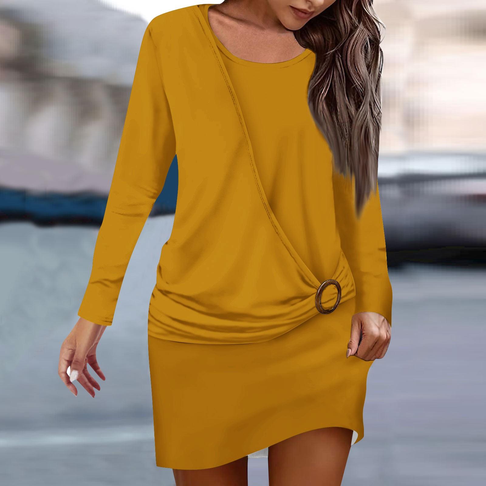 Женское длинное платье с длинным рукавом и круглым вырезом, прямое элегантное вечернее платье с петлей и пуговицами с крестообразным дизайном XL
Женское длинное платье с длинным рукавом и круглым вырезом, прямое элегантное вечернее платье с петлей и пуговицами с крестообразным дизайном XL