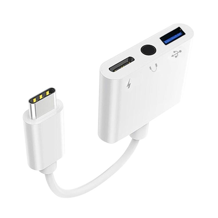 3 in 1 USB-C / Type-C Male to Type-C + USB + 3.5mm Female OTG Adapter 
3 in 1 USB-C / Type-C Male to Type-C + USB + 3.5mm Female OTG Adapter