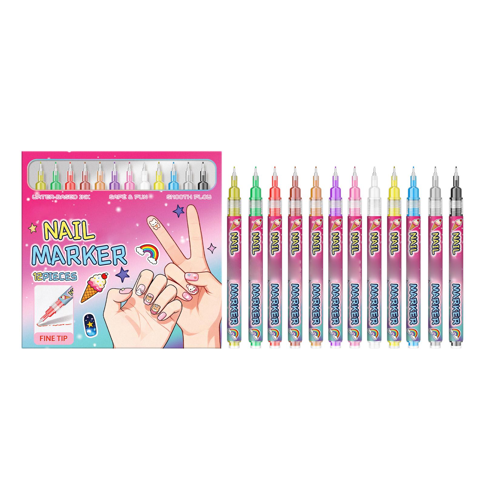 12 Color Nail Polish Pen Set, DIY Nail Pen Lines,art, DIY Nail Creation Pen (1 Box/12ml) one size
12 Color Nail Polish Pen Set, DIY Nail Pen Lines,art, DIY Nail Creation Pen (1 Box/12ml) one size