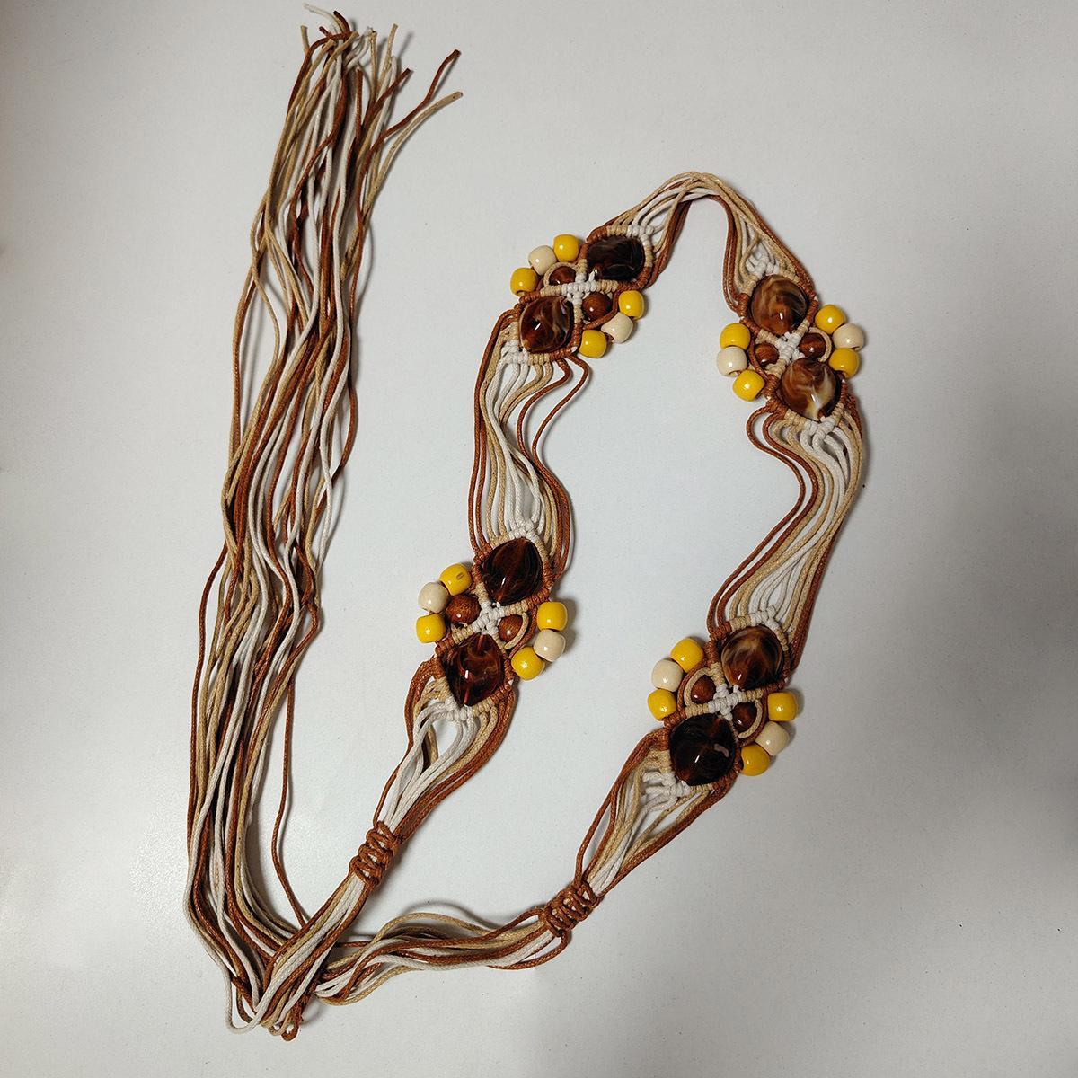 Boho Style Waist Rope Resin Bead Knotted Belt Handmade Belt Ethnic Style Women s Waist Rope
Boho Style Waist Rope Resin Bead Knotted Belt Handmade Belt Ethnic Style Women s Waist Rope