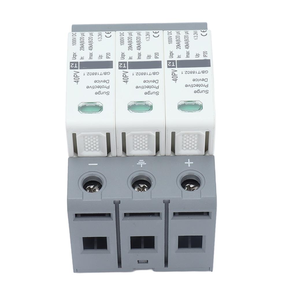 Lightning Protection 3P Arrester Device 20‑40KA 1000VDC Voltage Arrester DC Power System Power Distribution 1
Lightning Protection 3P Arrester Device 20‑40KA 1000VDC Voltage Arrester DC Power System Power Distribution 1