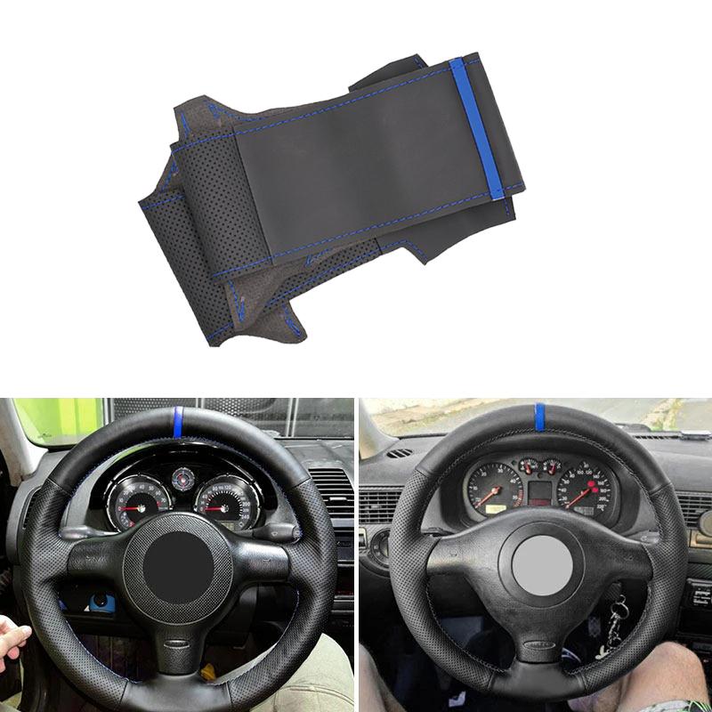 Для VW Golf 4 MK4 1998-2004 гг. Для Passat B5 1996-2005 гг. Старый стиль, кожаный чехол на руль автомобиля, декор, черный с синим
Для VW Golf 4 MK4 1998-2004 гг. Для Passat B5 1996-2005 гг. Старый стиль, кожаный чехол на руль автомобиля, декор, черный с синим